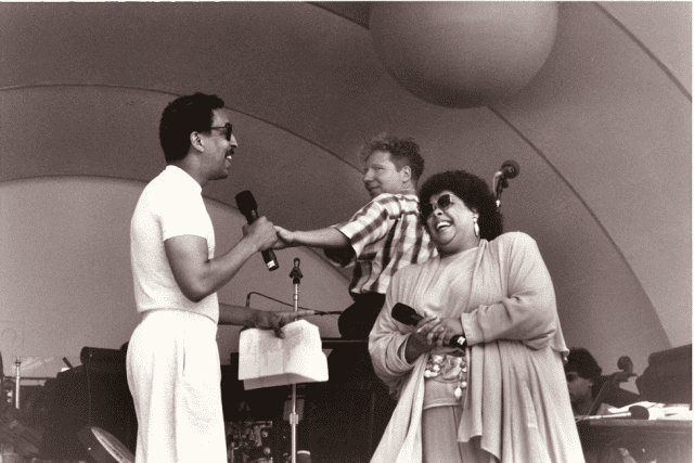 Gregory Hines and Patti Austin rehearsing for our Gershwin program in 1991. (Photo: Donald Dietz)